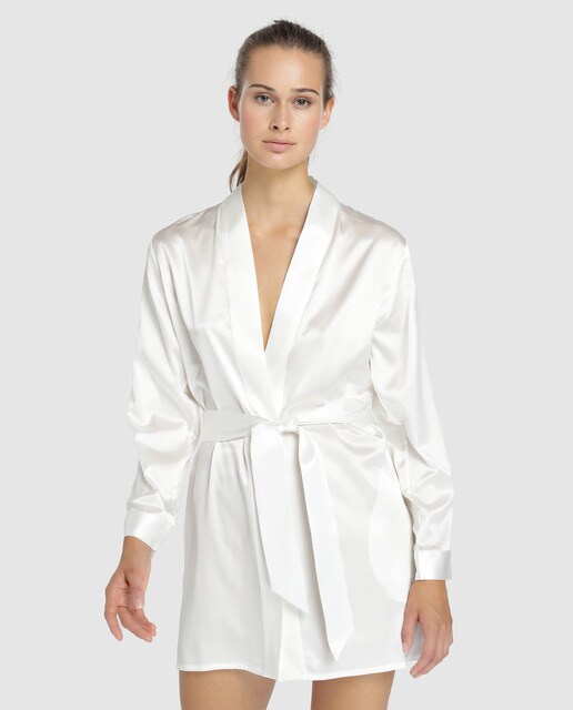 Robe curto de seda Omnibus Seta com cinto de seda