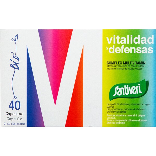 SANTIVERI Vitalidad y Defensas complejo vitamínico ecológico estuche 40 cápsulas