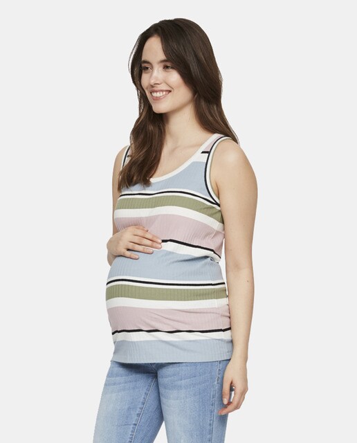 T-shirt de pré-mamã Mamalicious às riscas com decote redondo