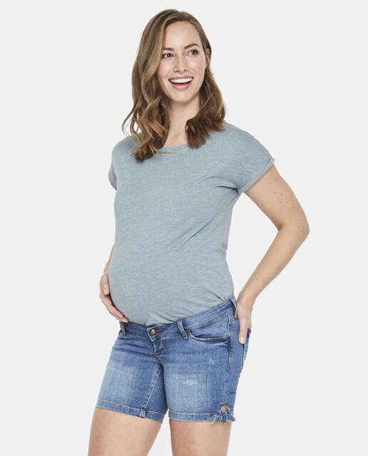 Calções de ganga de pré-mamã Mamalicious com laços