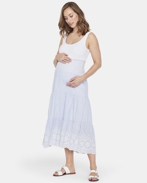 Saia midi de pré-mamã Mamalicious com rendilhados