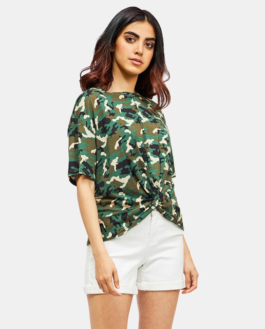 camiseta camuflaje mujer