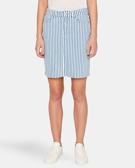 striped denim skirt