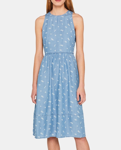 floral denim dress