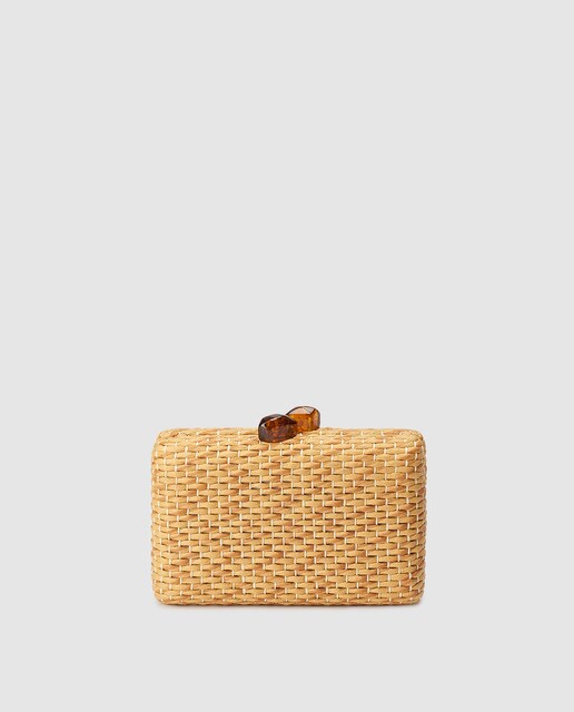tan evening clutch