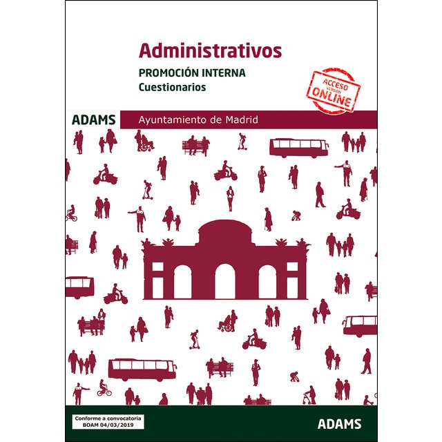 Temario y cuestionarios de auxiliares administrativos del ayuntamiento de Madrid. Promoción interna