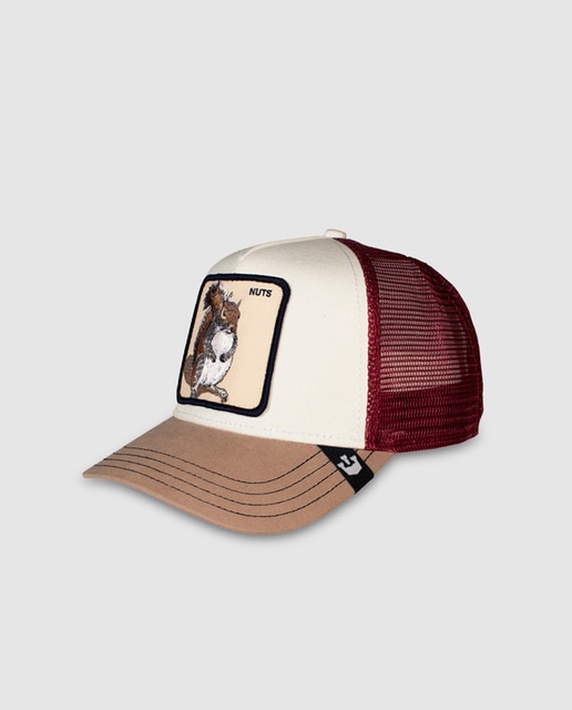 Gorra de hombre Goorin tricolor parche de ardilla