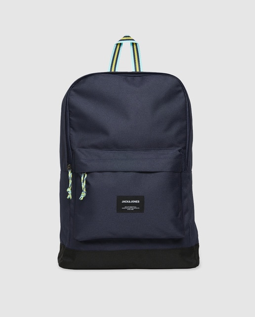 Mochila de hombre Jack & Jones azul marino con logo