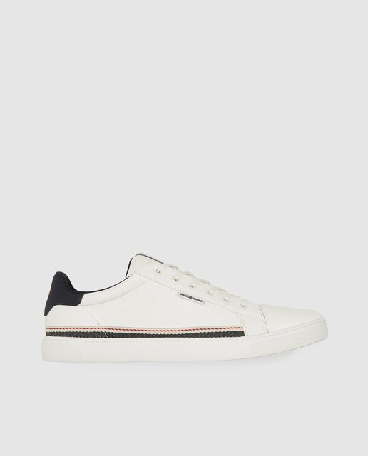 Zapatillas de lona de hombre Jack & Jones de color blanco con franja lateral