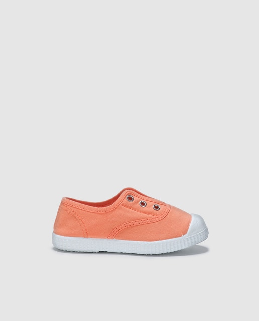 Zapatillas de lona de niños Kids Collection en naranja con cierre de elásticos