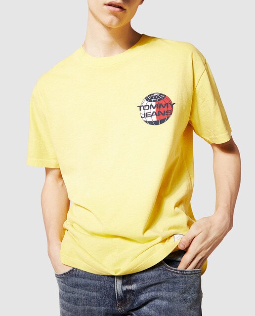 tommy jeans t shirt yellow