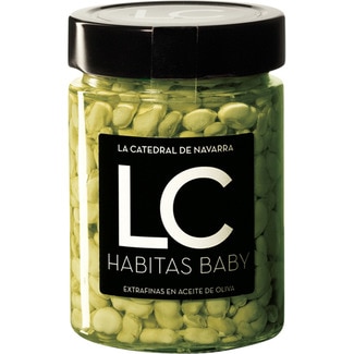 LA CATEDRAL DE NAVARRA Baby-Favabohnen extrafein in Olivenöl Schale 235 g netto Abtropfgewicht