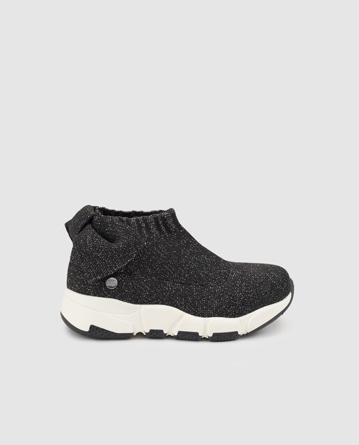 girls black sock trainers