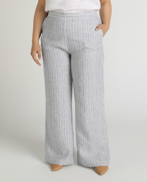 plus size striped trousers