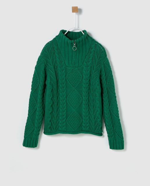 Jersey de niño Bass 10 verde con cuello perkins