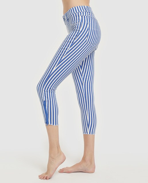 Leggings de mulher Ultra Soft capri às riscas