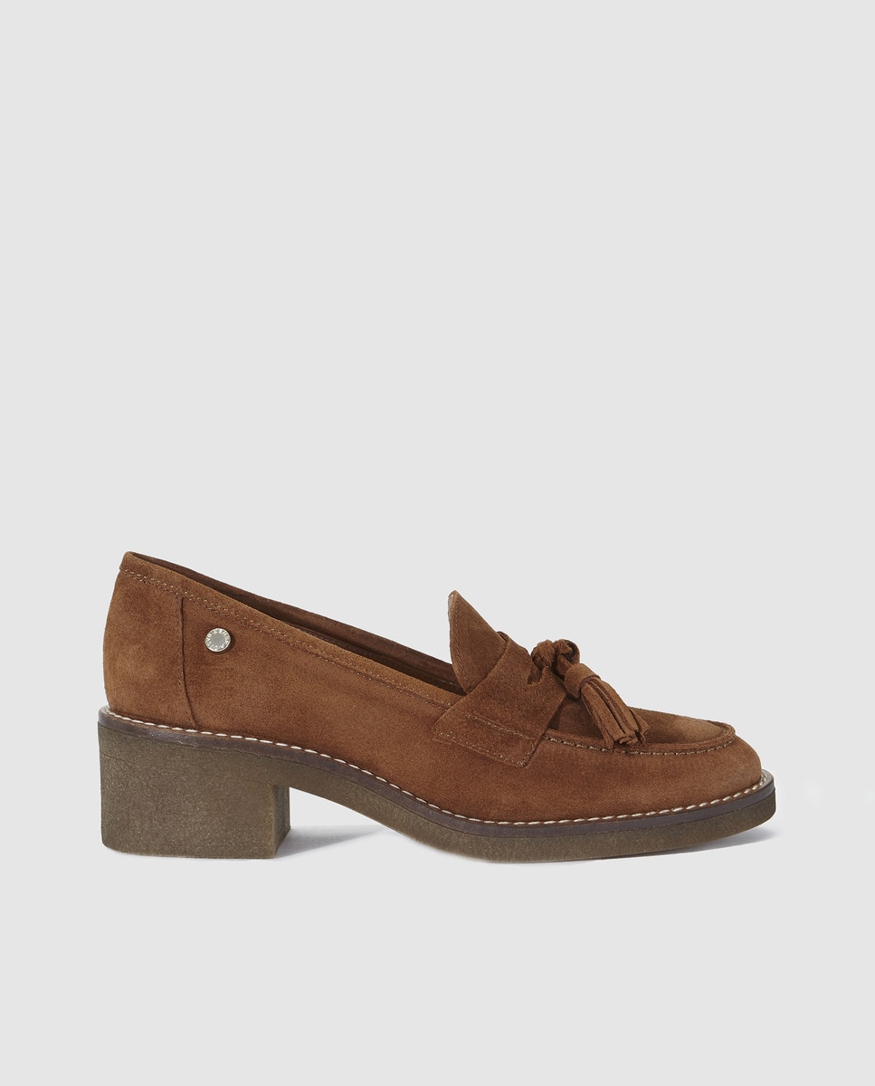mocassin femme talon compensé