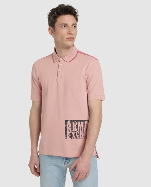 pink armani polo shirt