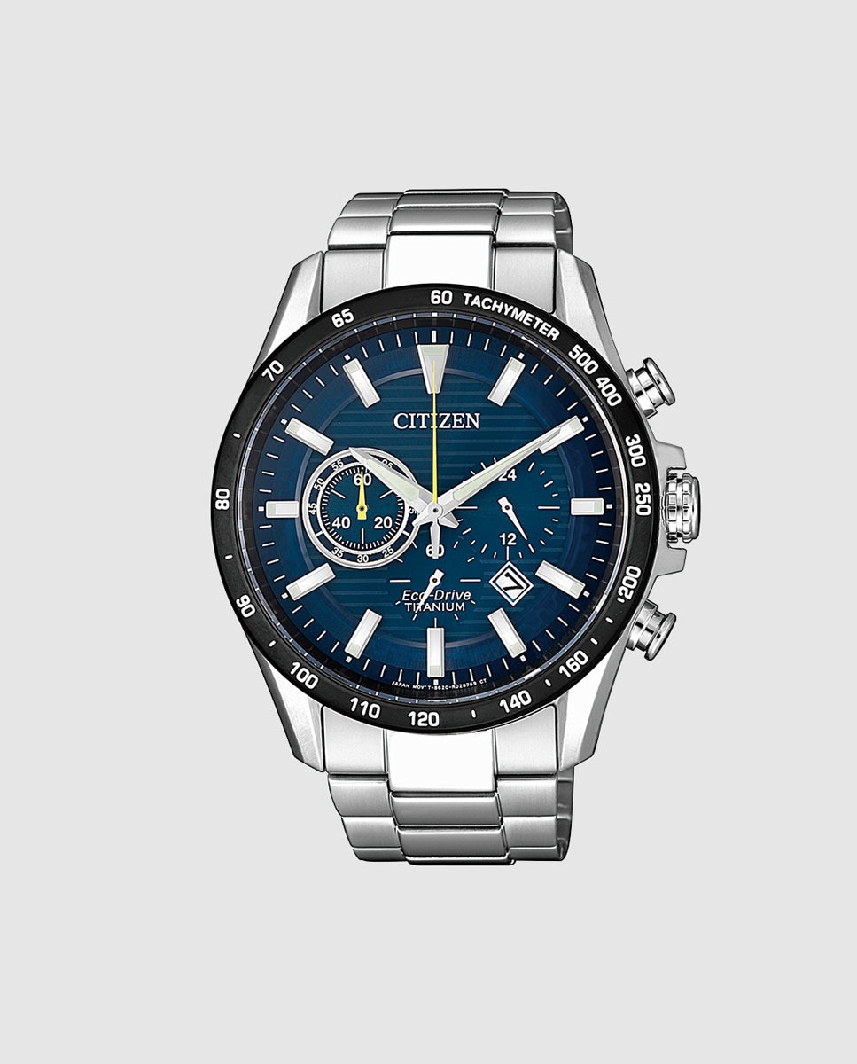 Black Reloj Titanio Hombre Bezel Citizen De Crono FK1uTcJ35l