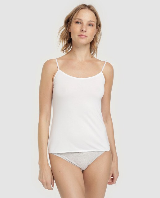 Camisola interior branca de mulher
