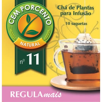 Cem Porcento Chá de Plantas Infusão Regula Mais embalagem 13 g