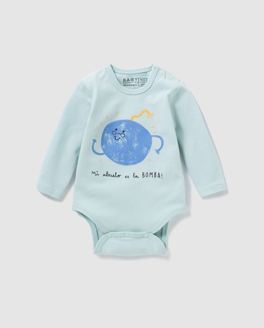 Body de bebé niño Brotes en azul con print