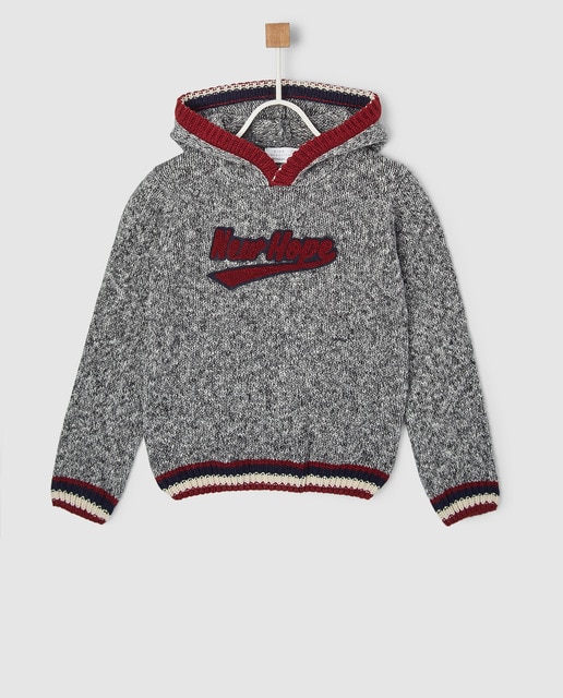 Jersey de niño Brotes gris jaspeado con capucha