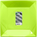 Wiederverwendbarer grüner, quadratischer flacher Teller 23x23cm Paket 6 Einheiten