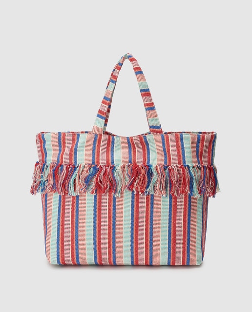 coral beach bag