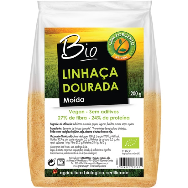 Linhaça Dourada Moída Biológica embalagem 200 g