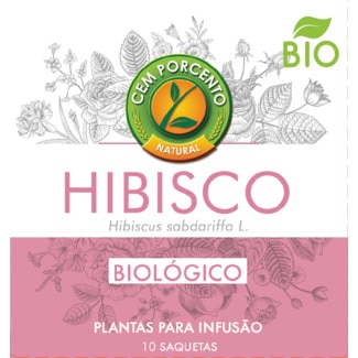 Cem Porcento Infusão Hibisco Biológica embalagem 13 g