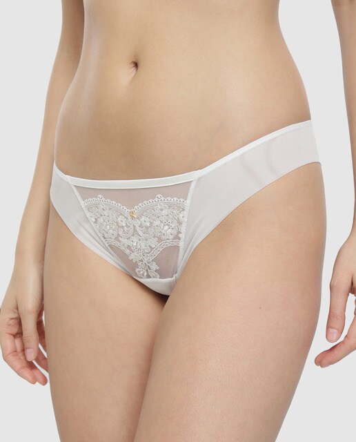 Cuecas brasileiras Michelle de tule cru