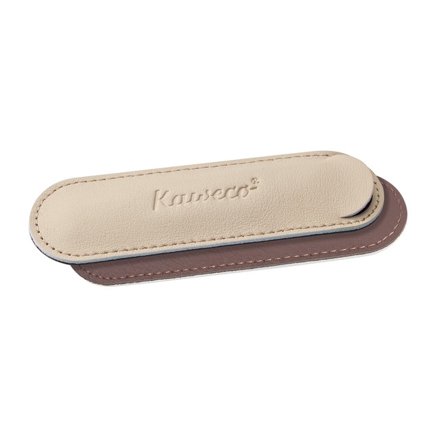 Estuche Piel 1 Pieza Sport Eco Kaweco Marrón y Crema.