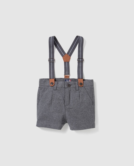 Bermuda de niño Tizzas en gris con tirantes