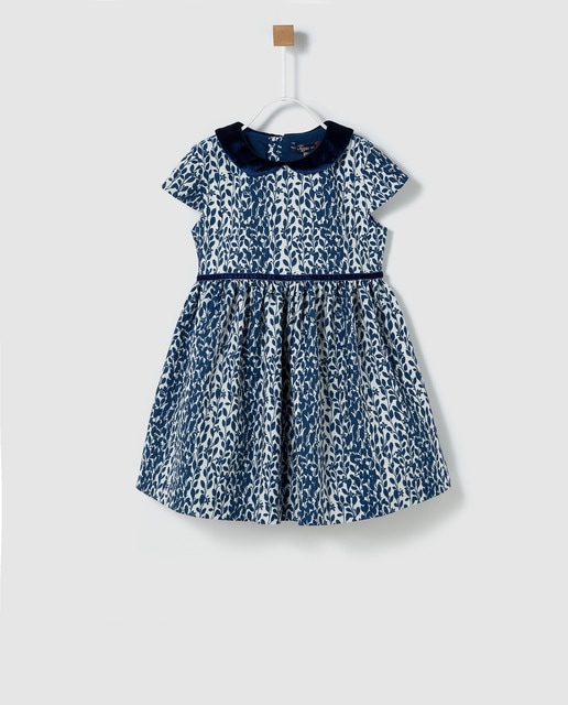 Vestido de niña Tizzas con estampado flores azul marino