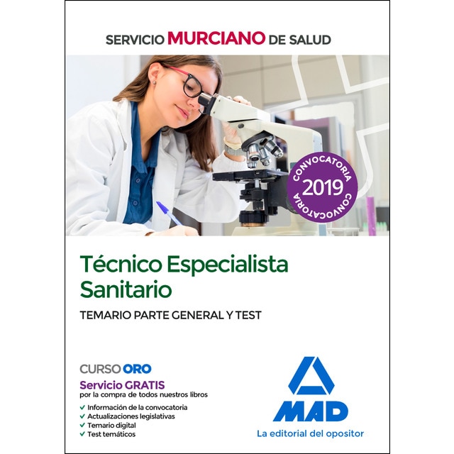 Técnico especialista sanitario del servicio murciano de salud. Temario parte general y test