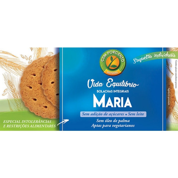Bolacha Maria Integral embalagem 140 g
