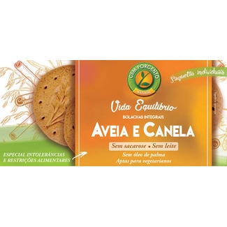 Cem Porcento Bolachas Integrais com Aveia e Canela embalagem 140 g