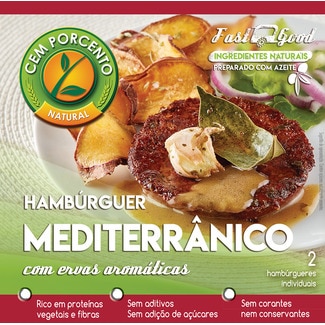 Cem Porcento Hambúrguer Mediterrânico embalagem 150 g