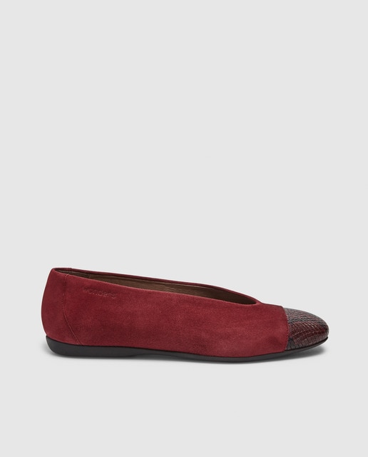 Sabrinas de mulher Wonders bordeaux em pele com animal print de serpente