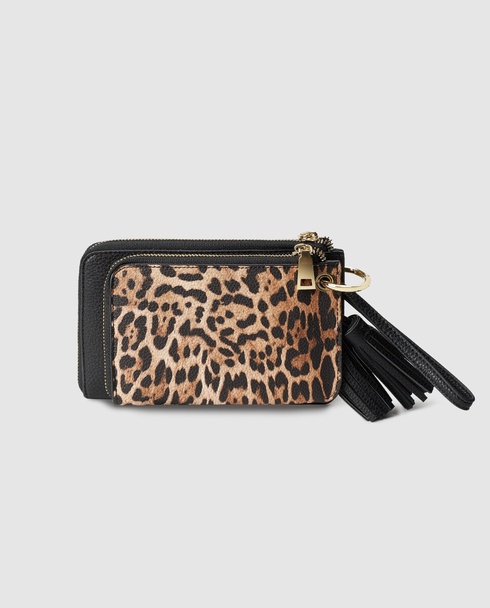 Print De Inglés Set Corte En Dos El Animal Negro Y Mano Carteras nkPXwO80