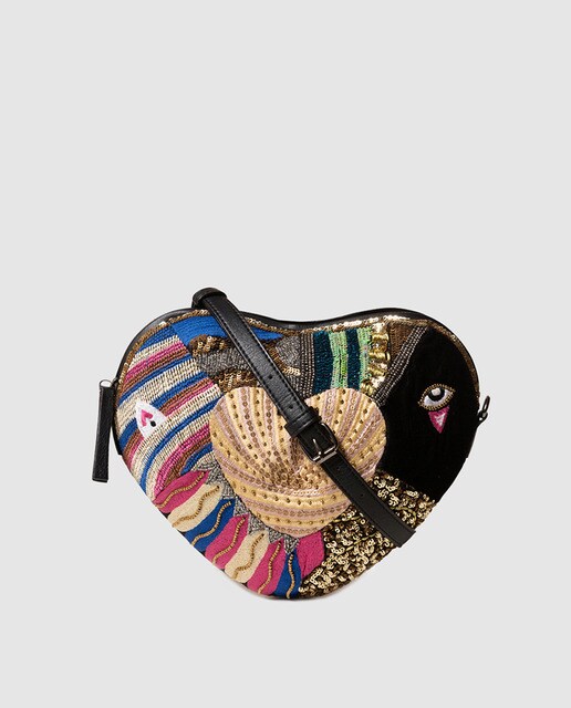 Bandolera de mujer Desigual Treasure Heart con patchwork Para Mujer Desigual ojo Patchwork Abrigo Chaqueta