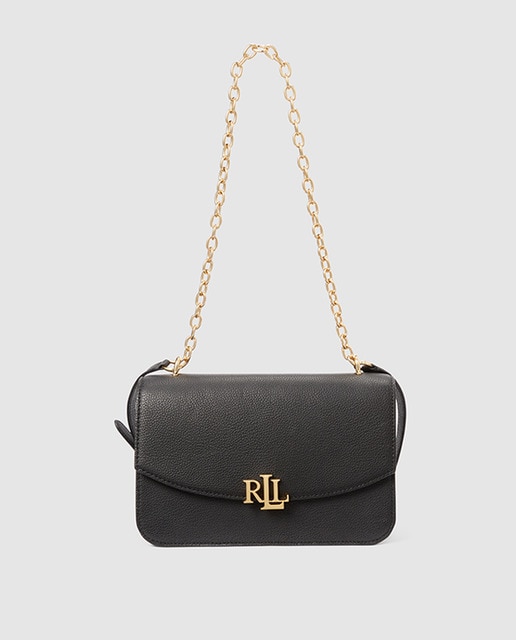 ralph lauren black leather crossbody bag