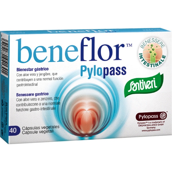 SANTIVERI Beneflor Pylopass bienestar gástrico estuche 40 cápsulas vegetales