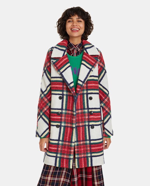 Abrigo de mujer Desigual estilo oversize con estampado de catalogo de abrigos desigual