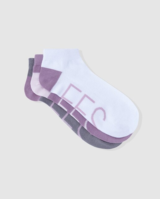 Pack de meias pelo tornozelo tricolor de mulher