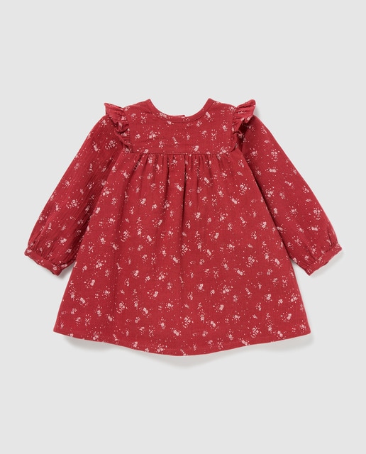 Vestido de bebé niña Brotes con volantes y estampado de flores