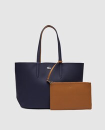 Lacoste Bleu Et Sac Marron Cabas Marine Pochette Amovible Avec Réversible I2W9EDH