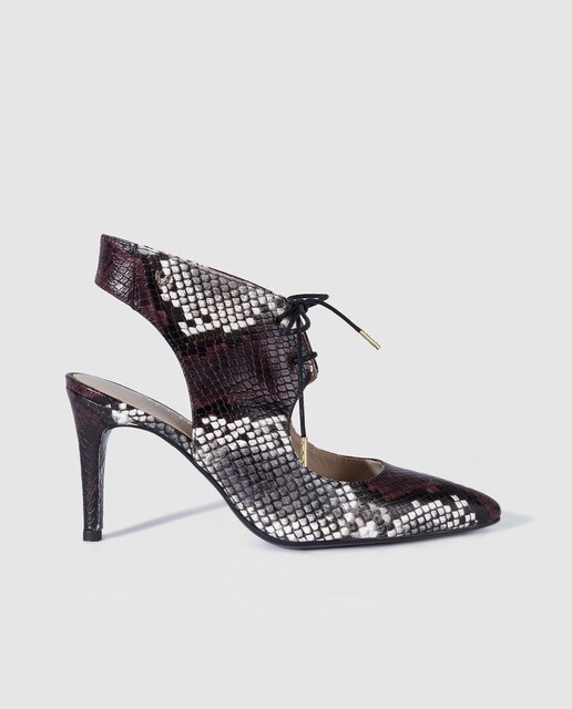 Zapatos de salón de mujer Martinelli de piel con estampado de serpiente Zapatos de salón de mujer Martinelli de piel con estampado de serpiente