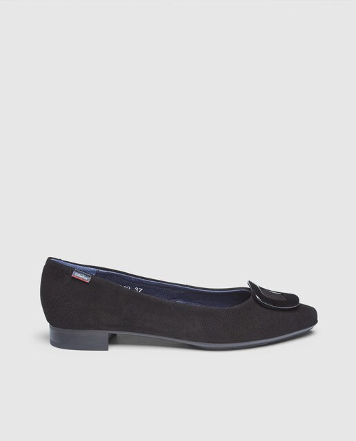 Sapatos rasos de mulher Callaghan em pele pretos